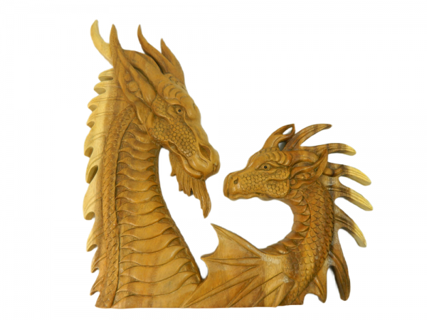 Wooden Dragon Plaque -Mr and Mrs Dragon